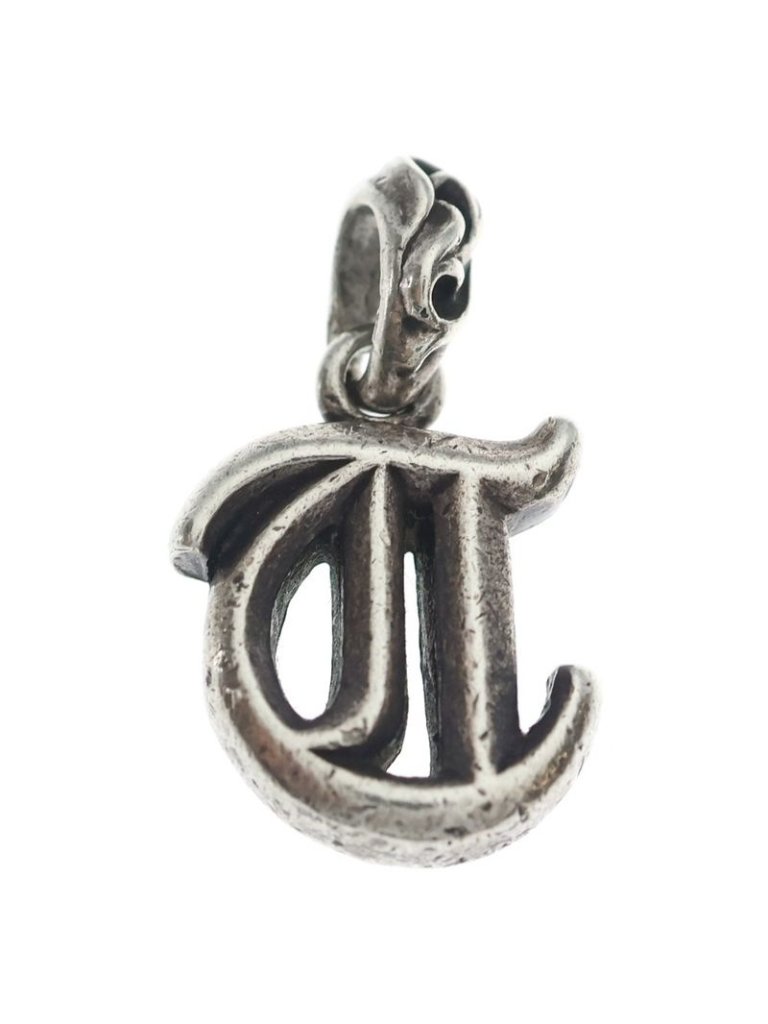 Chrome Hearts Alphabet Charm Initial T Necklace Top Silver